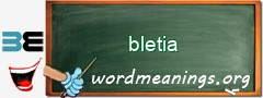 WordMeaning blackboard for bletia